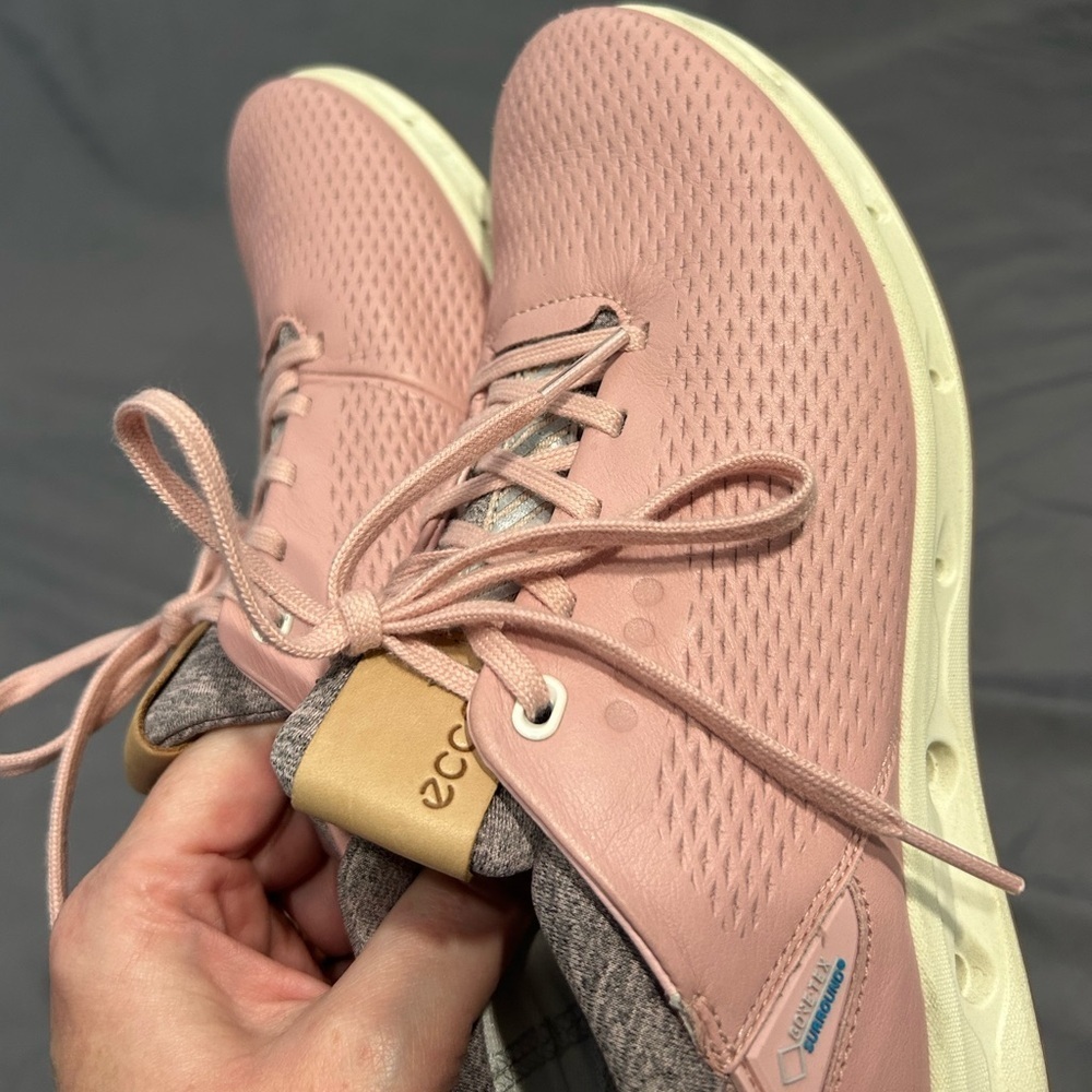 ECCO Womens Golf Cool Pro in Silver Pink Size 37 E-DTS Leather Womens Size 6/6.5 - Picture 3 of 12